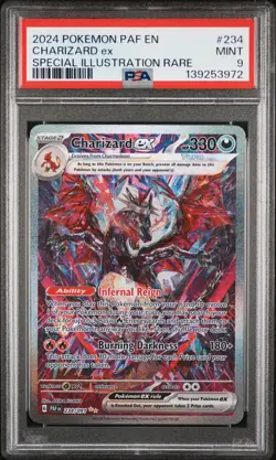 2024 POKEMON PAF EN-PALDEAN FATES SPECIAL ILLUSTRATION RARE CHARIZARD EX PSA 9 - Image 1