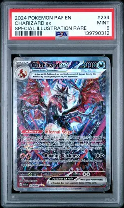 2024 POKEMON PAF EN-PALDEAN FATES SPECIAL ILLUSTRATION RARE CHARIZARD EX PSA 9 - Image 1