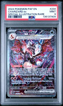 2024 POKEMON PAF EN-PALDEAN FATES SPECIAL ILLUSTRATION RARE CHARIZARD EX PSA 9 - Image 1