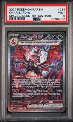 2024 POKEMON PAF EN-PALDEAN FATES SPECIAL ILLUSTRATION RARE CHARIZARD EX PSA 9 - Image 1