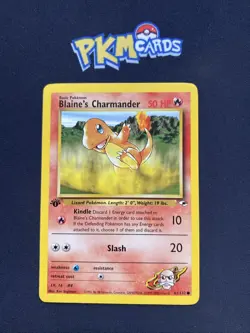 Pokemon TCG Blaine's Charmander Gym Heroes 61/132 Regular 1st Edition LP. - Image 1