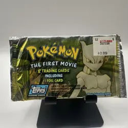 1 Pokemon Topps The First Movie Sealed Unopened Booster Pack Blue Logo - Image 1