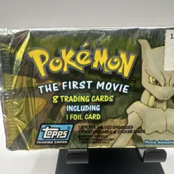 1 Pokemon Topps The First Movie Sealed Unopened Booster Pack Blue Logo - Image 2