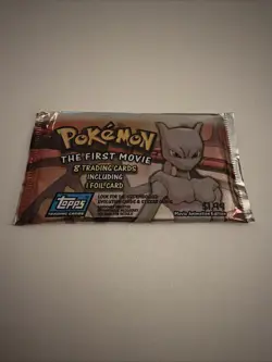 Pokemon "The First Movie" Sealed Unopened Trading Card Blue Topps Logo- 1998 - Image 1