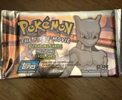 Pokemon "The First Movie" Sealed Unopened Trading Card Blue Topps Logo- 1998 - Image 1