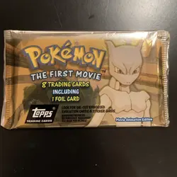 POKEMON THE FIRST MOVIE - 8 TOPPS TRADING CARDS - NEW/SEALED/FOIL- BLACK LABEL! - Image 1