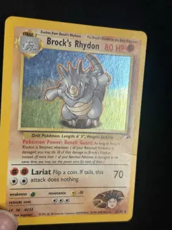 Brock's Rhydon 2/132 Holo Rare Gym Heroes Pokemon Card - Image 2