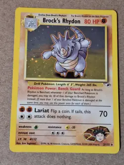 Pokemon Card - Brock's Rhydon Gym Heroes 2/132 Holo Rare - Image 1