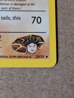 Pokemon Card - Brock's Rhydon Gym Heroes 2/132 Holo Rare - Image 3