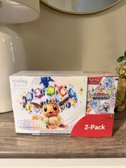 Pokemon TCG Prismatic Evolutions 2 Pack - ETB + Booster Bundle SEALED NEW - Image 1
