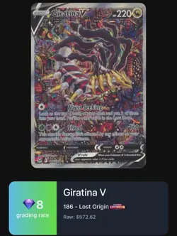 Pokemon TCG Giratina v 186/196 2022 Lost Origin Alt Full Art Mint/Nm Condition - Image 4