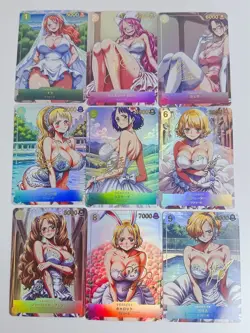 Sexy Nami Charlotte Pudding Card One Piece Waifu Goddess Story Doujin 9 Pcs/Set - Image 1
