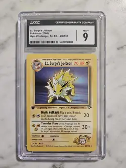 Pokemon TCG Gym Challenge Lt. Surge's Jolteon Card 28/132 First Edition - Image 1