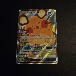 Pokemon Dedenne GX TCG Alternate Art Holo Card 195a/214 - Image 1