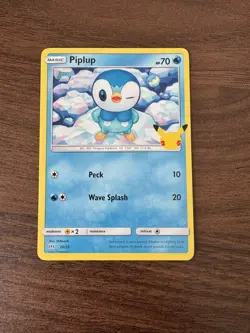 MINT CONDITION Pokemon Piplup Non Holo Card 20/25 McDonald's 25th Anniversary - Image 1