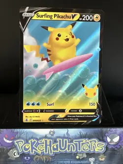 Pokemon Card Surfing Pikachu V 008/025 Celebrations Near Mint - Image 1