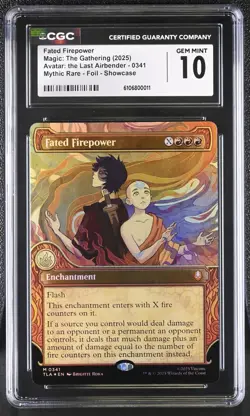 MTG Avatar TLA Fated Firepower 0341 Mythic Rare Showcase Foil CGC 10 - Image 1