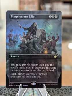 Blasphemous Edict (Borderless) #317 (Foil) Foundations FDN Magic Free Shipping! - Image 1