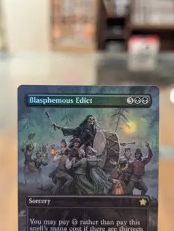 Blasphemous Edict (Borderless) #317 (Foil) Foundations FDN Magic Free Shipping! - Image 2