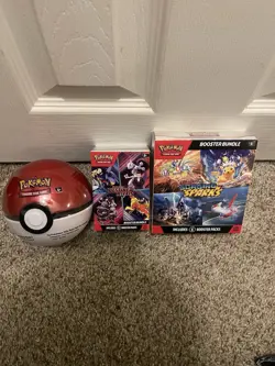 Pokemon Destined Rivals Surging Sparks Booster Bundle Pokeball Tin - Image 1