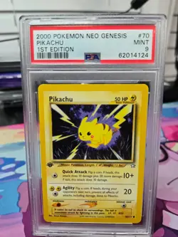 2000 POKEMON NEO GENESIS 1ST ED #70 PIKACHU PSA 9 - Image 1