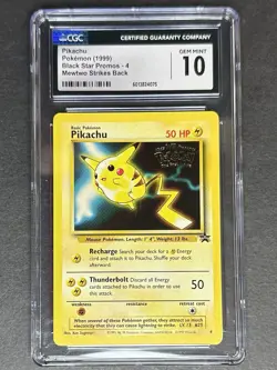 CGC Gem Mint 10 Pikachu (1999) Black Star Promo - 4 Mewtwo Strikes Back G94 - Image 1