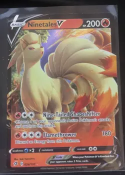 Pokemon TCG Ninetales V 026/192 Swsh02: Rebel Clash Ultra Rare Holo - Image 1