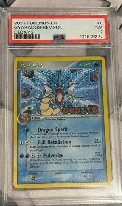 PSA 7 Gyarados 8/107 Reverse Holo Ex Deoxys Stamp Pokemon - Image 1