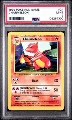 1999 Pokemon Game # 24 Charmeleon PSA 9 MINT Trusted Seller! Free Ship! Base Set - Image 1