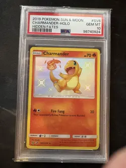 Pokemon TCG Charmander SV6/SV94 Hidden Fates Shiny Rare PSA 10 - Image 1