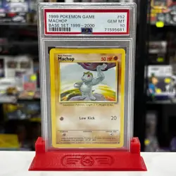 PSA 10 Pokemon TCG Machop 4th print Base Set 52/102 Unlimited Common GEM MT - Image 1