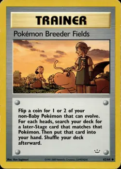 Pokemon Breeder Fields 62/64 Uncommon Neo Revelation Multi Item Discount HP - Image 1