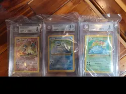 Graded 2000 Pokemon Blastoise #2 Charizard #4 Venusaur #18 Base Set 2 big 3 - Image 1