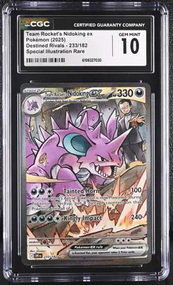 2025 POKEMON DESTINED RIVALS #233 TEAM ROCKET'S NIDOKING ⭐CGC 10 GEM MINT⭐ - Image 1