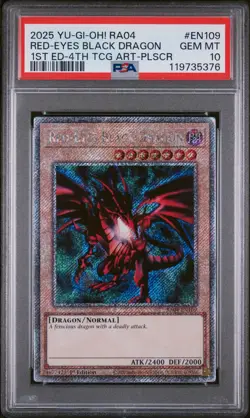 2025 YU-GI-OH! RA04-QUARTER CENTURY STAMPEDE #EN109 RED-EYES BLACK DRAGON PSA 10 - Image 1