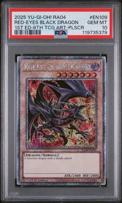 2025 YU-GI-OH! RA04-QUARTER CENTURY STAMPEDE #EN109 RED-EYES BLACK DRAGON PSA 10 - Image 1