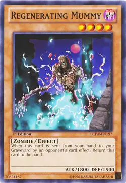 Yugioh! LP Regenerating Mummy - LCJW-EN197 - Common - 1st Edition Lightly Played - Image 1