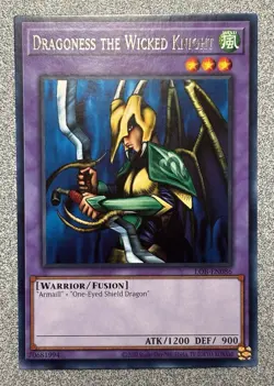 Dragoness the Wicked Knight LOB-EN086 Rare Unlimited Edition NM - Image 1