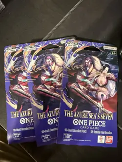 Lot Of 3 One Piece TCG The Azure Sea's Seven Sleeved Booster OP-14 EB04 English - Image 1
