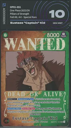 Eustass "Captain" Kid OP01-051 - One Piece Pillars of Strength - AiGrading 10 - Image 1