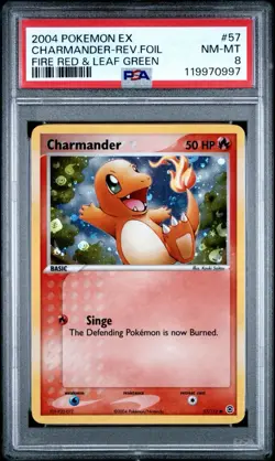 2002 Pokemon EX Fire Red & Leaf Green Charmander 57/112 Reverse Holo PSA 8 NM-MT - Image 2