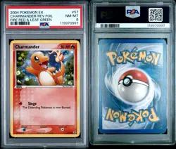 2002 Pokemon EX Fire Red & Leaf Green Charmander 57/112 Reverse Holo PSA 8 NM-MT - Image 4