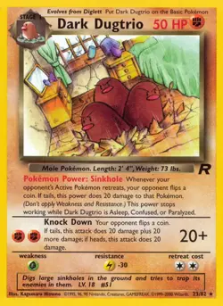 Dark Dugtrio - 23/82 - Pokemon Team Rocket Unlimited Rare Card WOTC NM - Image 1