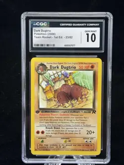 Dark Dugtrio #23 Non-Holo 1st Edition Team Rocket 2000 Pokemon CGC 10 🪨 - Image 1