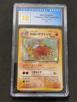 Pokemon Japanese Dark Dugtrio 6/82 Holo Team Rocket Graded CGC Pristine 10 Blue - Image 1