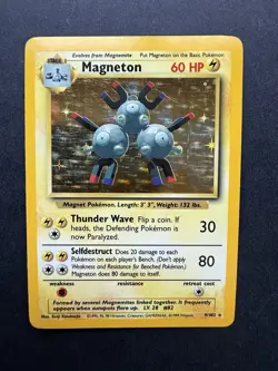 Pokemon Cards: Magneton 9/102: Base Set Holo Rare: LP - Image 1