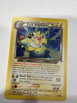 Pokemon Neo Destiny Dark Ampharos Holo Card 1/105 2000 Unlimited Rare - Image 2
