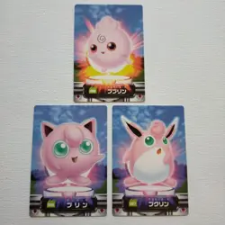 Igglybuff Jigglypuff Wigglytuff Set of 3 - Pokemon Zukan Card Carddass TCG Japan - Image 1