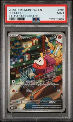 Pokemon TCG Fuecoco Illustration Rare #201 PSA 9 MINT Holo Card Paldea Evolved - Image 2