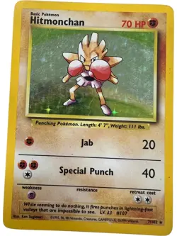 Hitmonchan Pokemon Card Base Set Holo Rare 70 HP Collectible (D) T2348 D147 - Image 1